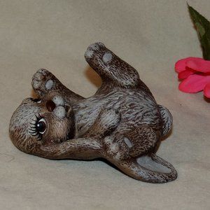 LOP-EARED LIFE-LIKE 4" CERAMIC BUNNY